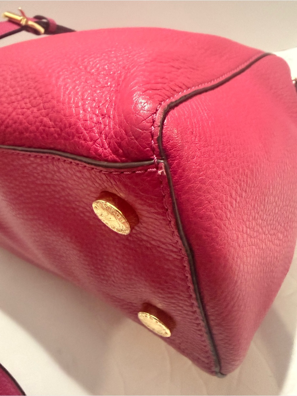 MICHAEL Michael Kors Sutton Medium Pink Pebbled Leather Satchel - Picture 9 of 13